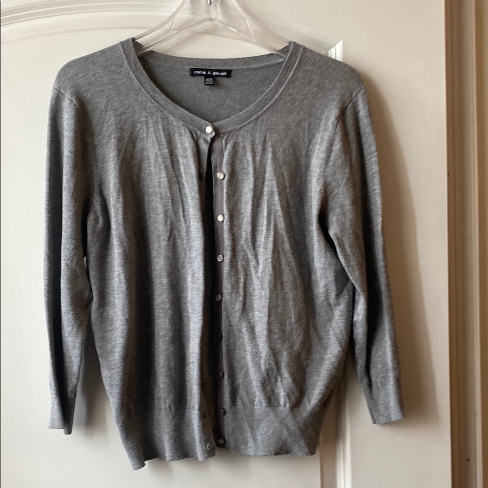 Cable & Gauge Light Gray Knit Cardigan